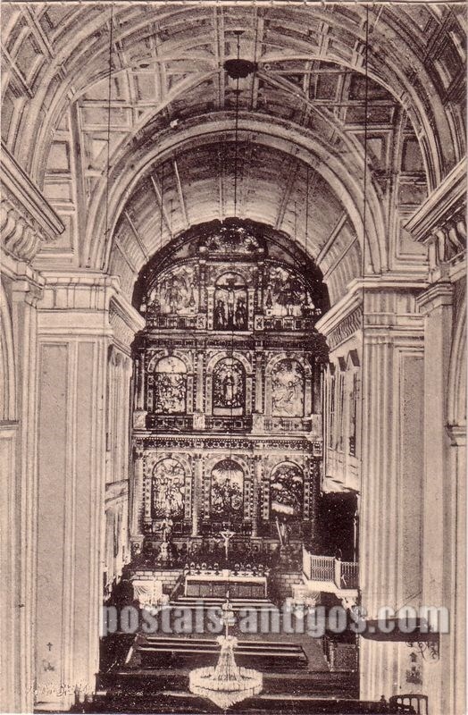 Bilhete postal do Altar-mor da Sé Primarcial, Velha Goa, India Portuguesa | Portugal em postais antigos