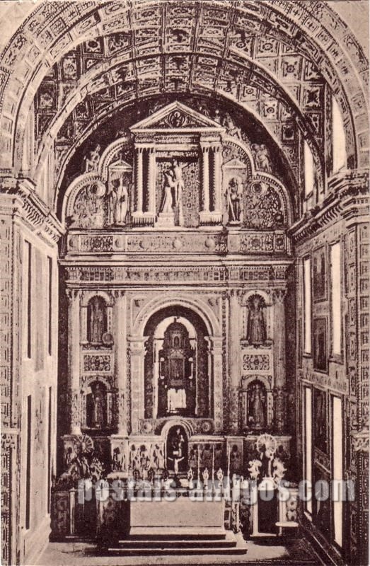Bilhete postal do Altar-mor do Convento de São Francisco de Assis, Velha Goa, India Portuguesa | Portugal em postais antigos