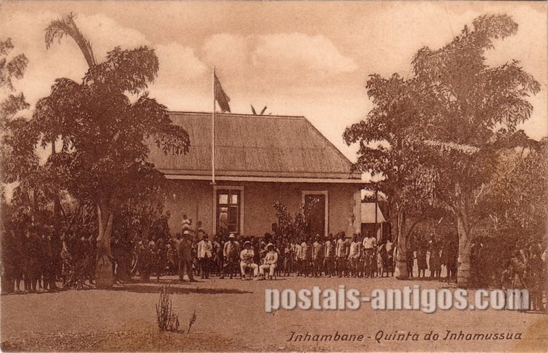 Bilhete postal ilustrado antigo da Quinta do Inhamussua, Inhambane,  Moçambique | Portugal em postais antigos