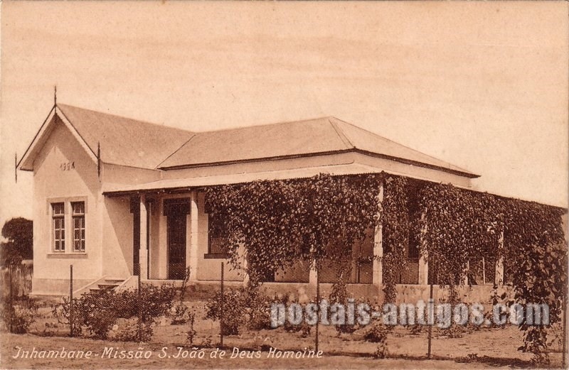Bilhete postal ilustrado antigo da Missão São João de Deus Homoine, Inhambane,  Moçambique | Portugal em postais antigos