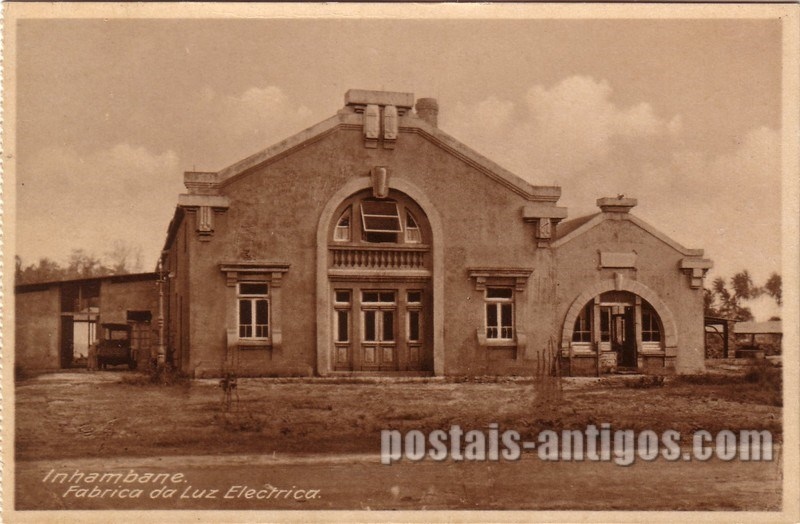 Bilhete postal ilustrado antigo da Fábrica da luz eléctrica, Inhambane,  Moçambique | Portugal em postais antigos