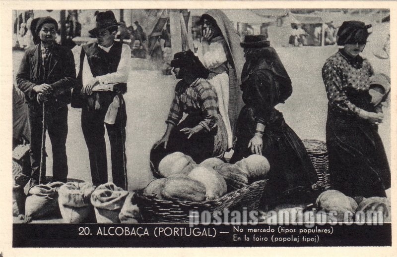 Bilhete postal de Alcobaça, tipos populares no mercado | Portugal em postais antigos