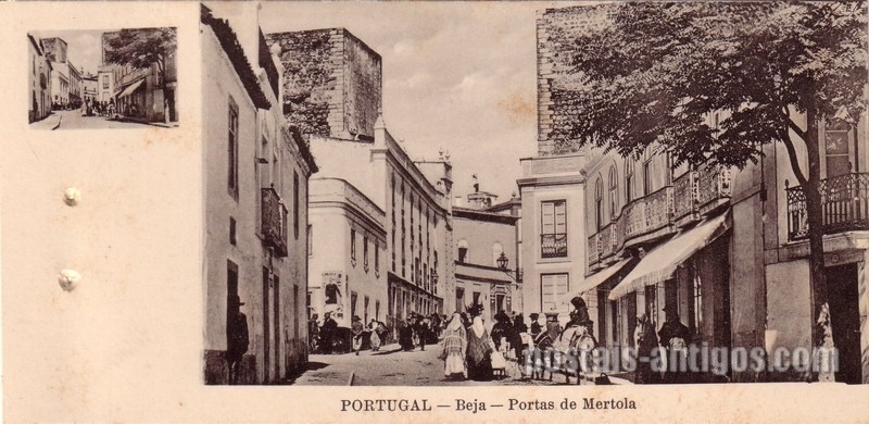 Bilhete postal ilustrado de Beja, Portas de Mértola | Portugal em postais antigos