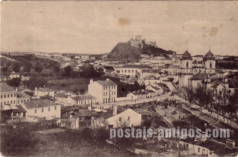 Bilhete postal de Leiria, viste geral e mercado | Portugal em postais antigos
