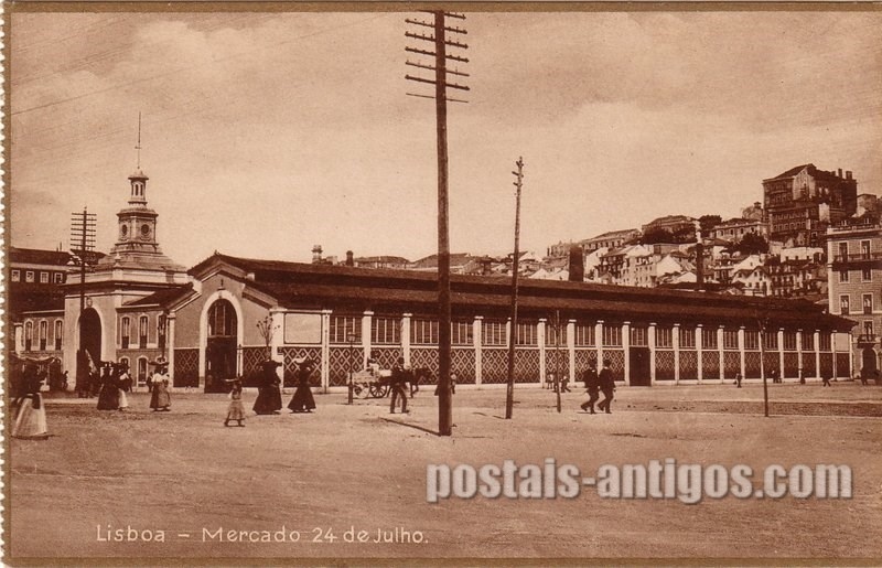 Bilhete postal de Lisboa, Mercado 24 de Julho | Portugal em postais antigos