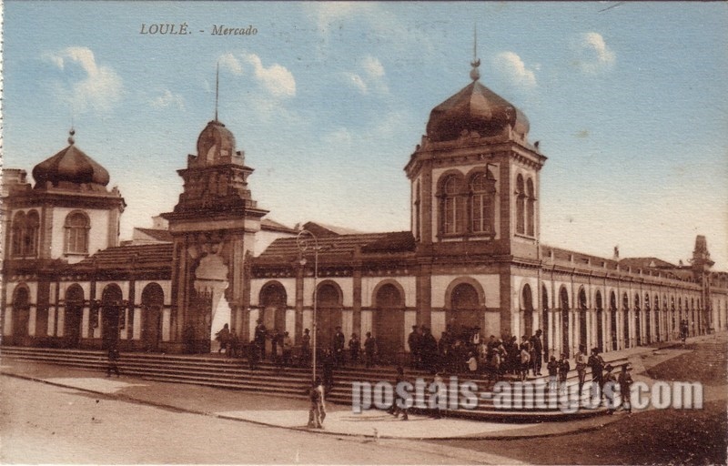 Bilhete postal de Loulé, mercado | Portugal em postais antigos