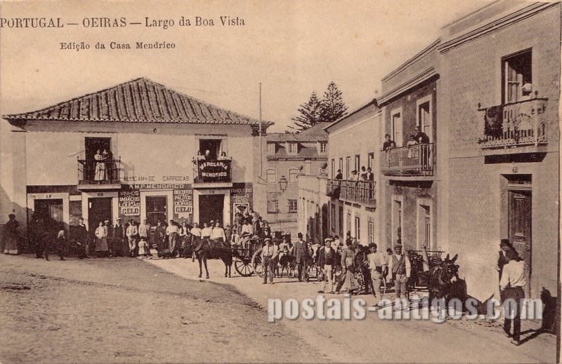 Bilhete postal do Largo da Boa Vista, Oeiras | Portugal em postais antigos
