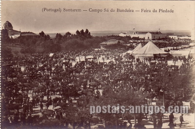 Bilhete postal de Santarém, Feira da Piedade no Campo Sá da Bandeira | Portugal em postais antigos