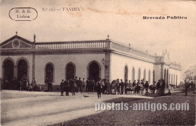 Bilhete postal de Tavira, Mercado público | Portugal em postais antigos