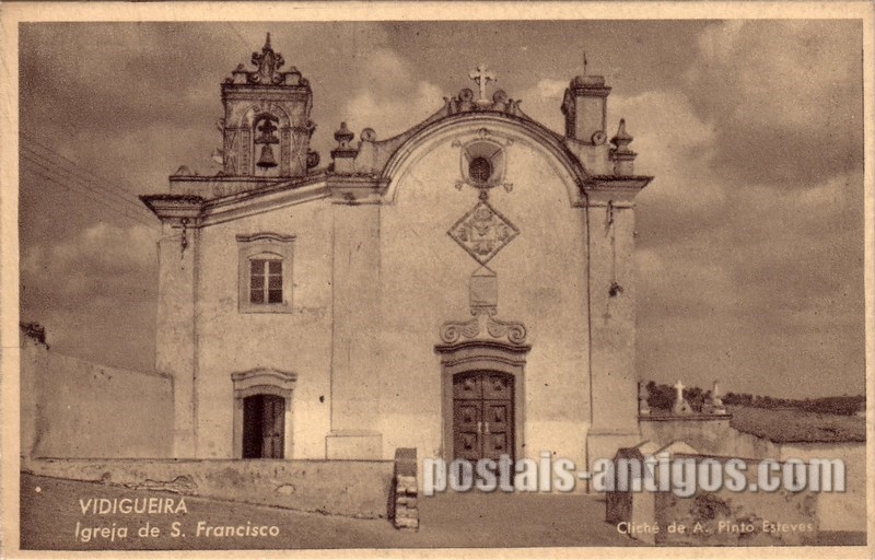 Bilhete postal ilustrado de Vidigueira, ​Igreja de São Francisco | Portugal em postais antigos 