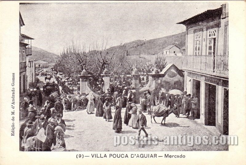 Bilhete postal de Vila Pouca de Aguiar, mercado | Portugal em postais antigos