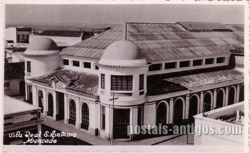Bilhete postal de Vila Real de Santo António, Mercado | Portugal em postais antigos