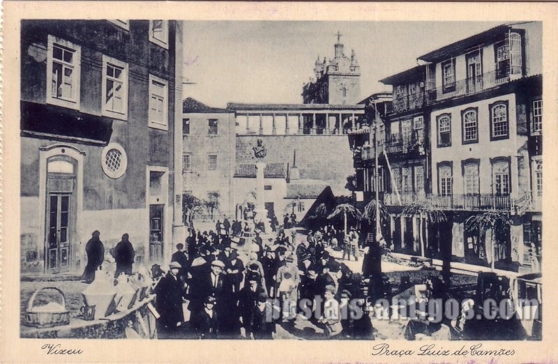 Bilhete postal de Viseu, Praça Luís de Camões | Portugal em postais antigos