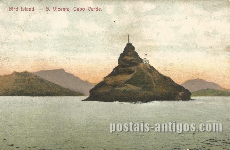 Bilhete postal do Ilhéu dos Pássaros, São Vicente, Cabo Verde | Portugal em postais antigos