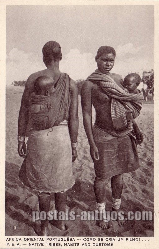 Bilhete postal ilustrado de Moçambique, Como se cria um filho | Portugal em postais antigos 