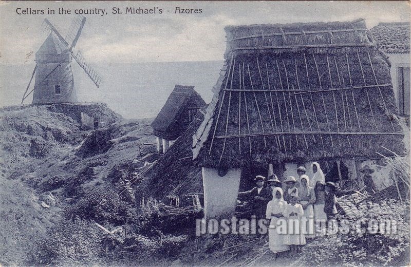 Bilhete postal de Caves no campo, São Miguel, Açores | Portugal em postais antigos