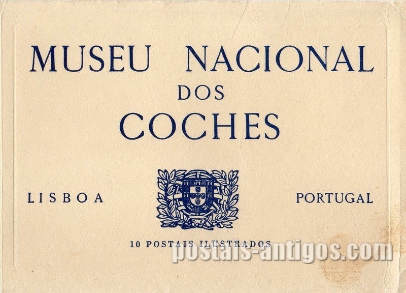 Bilhete postal antigo de Lisboa , Portugal: Museu Nacional dos Coches, 10 postais ilustrados.
