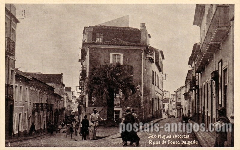 Bilhete postal das Ruas de Ponta Delgada, São Miguel, Açores | Portugal em postais antigos