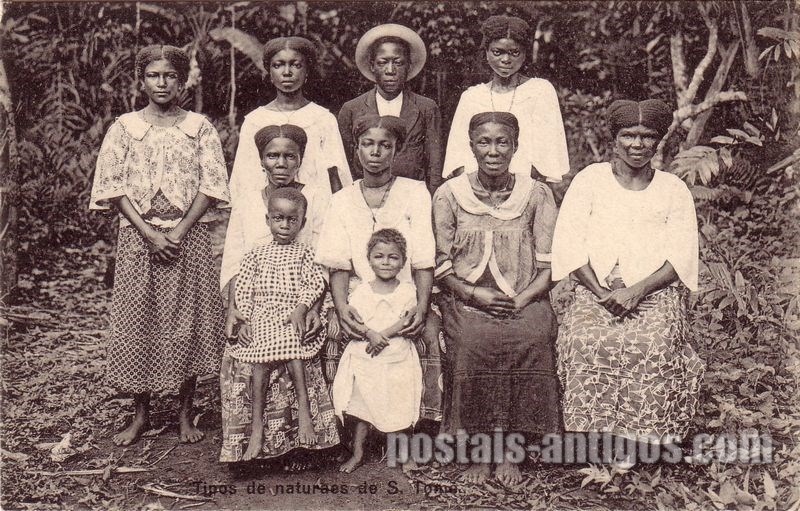 Bilhete postal ilustrado de São Tomé e Principe, Tipos de naturais | Portugal em postais antigos