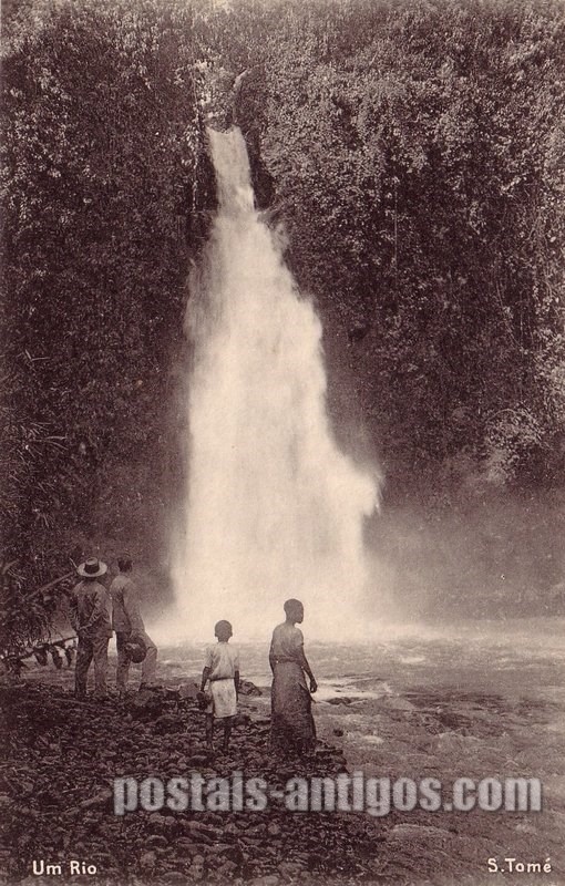 Bilhete postal ilustrado de São Tomé e Principe, Um rio | Portugal em postais antigos