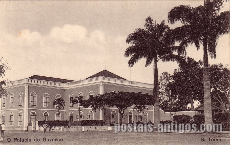 Bilhete postal ilustrado de São Tomé e Principe, O Palácio do Governo | Portugal em postais antigos