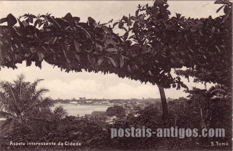 Bilhete postal ilustrado de São Tomé e Principe, Aspeto interessante da Cidade | Portugal em postais antigos