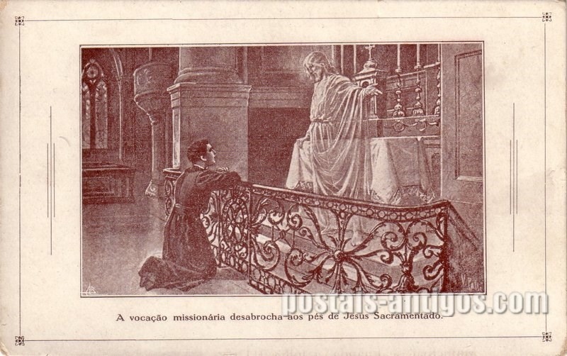 Bilhete postal ilustrado das Missões Cucujães no Ultramar, A vocação missionária  | Portugal em postais antigos 