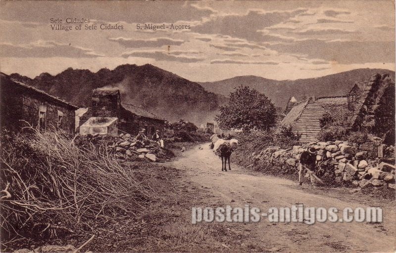 Bilhete postal da aldeia Sete Cidades, São Miguel, Açores | Portugal em postais antigos