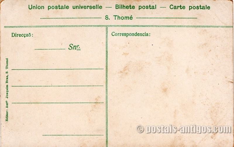 Verso do bilhete postal : São Tomé. Sua Alteza vindo da Câmara Municipal