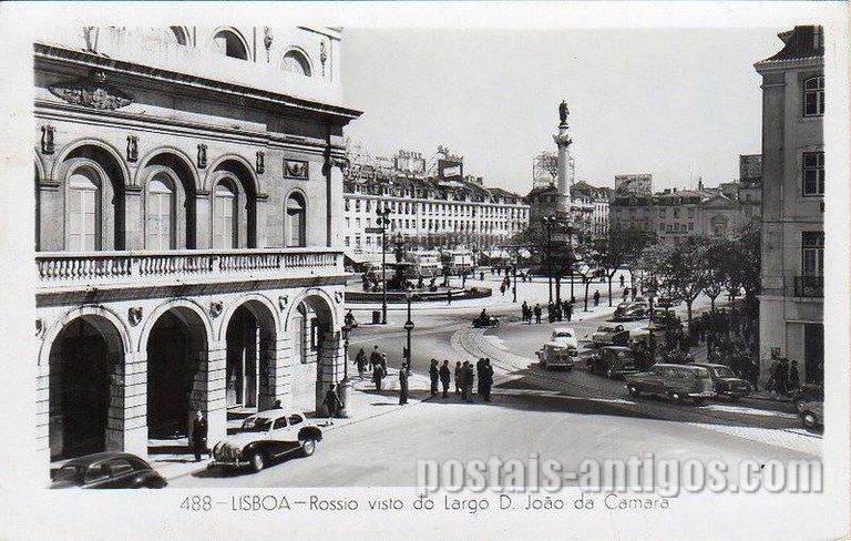 Bilhete postal antigo de Lisboa: Largo de D. João da Camara | Portugal em postais antigos