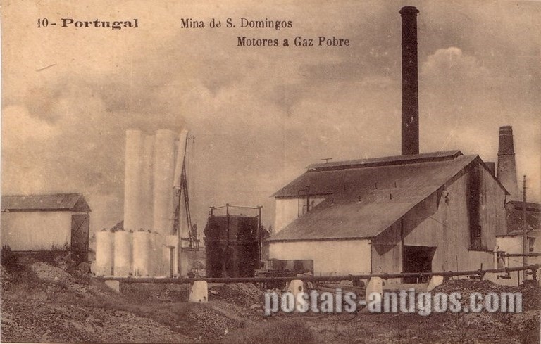 Postais antigos da Mina de S. Domingos - Motores a gás pobre | Portugal em postais antigos