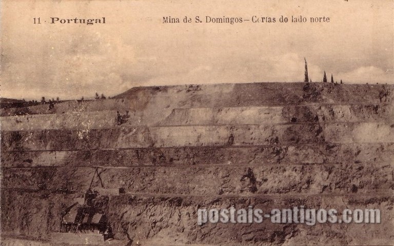 Postais antigos da Mina de S. Domingos - Cortas lado norte | Portugal em postais antigos