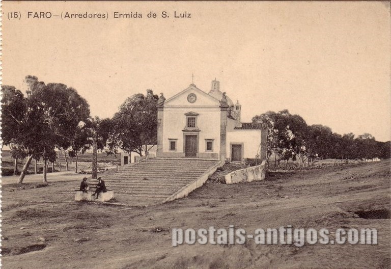 Bilhete postal de Faro:  Ermida de São Luís | Portugal em postais antigos
