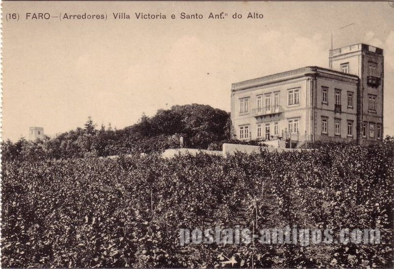 Bilhete postal de Faro: Vila Victoria e Santo António do Alto | Portugal em postais antigos