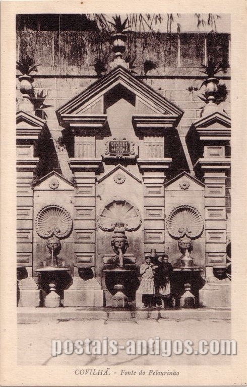 Postais antigos de Covilhã: Fonte do Pelourinho | Portugal em postais antigos