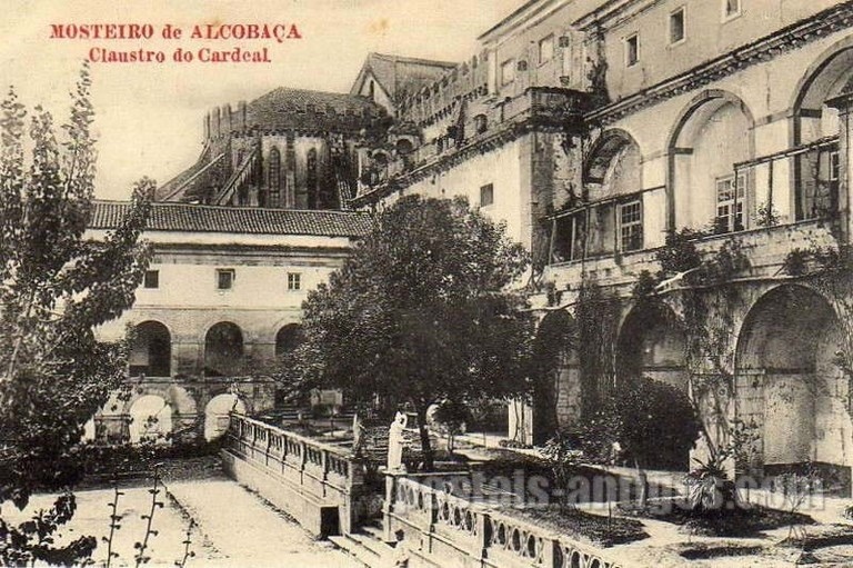 Bilhete postal de Alcobaça: Claustro do Cardeal no Mosteiro | Portugal em postais antigos