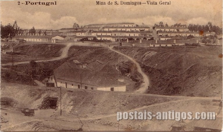Postais antigos da Mina de S. Domingos - vista geral | Portugal em postais antigos
