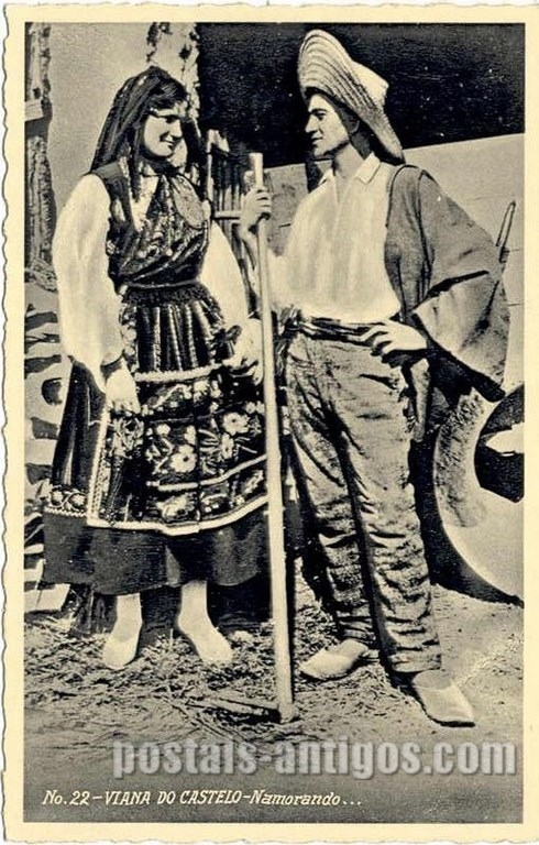 Bilhete postal ilustrado de Viana do Castelo, Namorando | Portugal em postais antigos