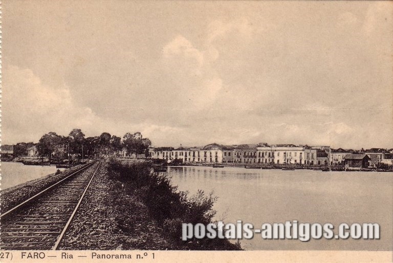 Bilhete postal de Faro: Ria - Panorama n°1​ | Portugal em postais antigos