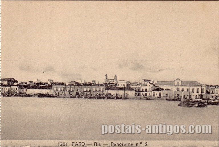 Bilhete postal de Faro: Ria - Panorama n°2​ | Portugal em postais antigos