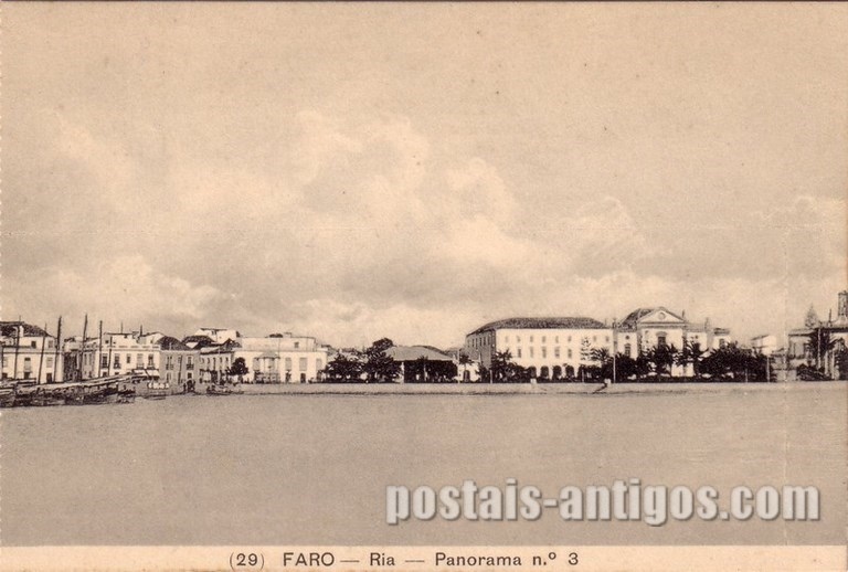 Bilhete postal de Faro: Ria - Panorama n°3​ | Portugal em postais antigos