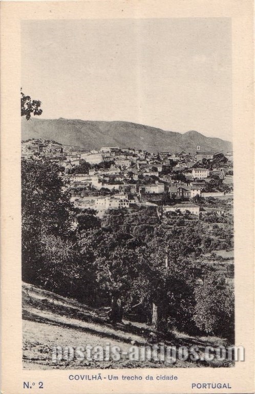Postais antigos de Covilhã: Um trecho da Cidade | Portugal em postais antigos
