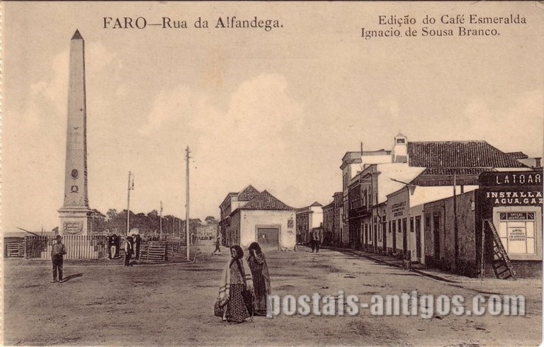 Bilhete postal de Faro: Rua da Alfandega | Portugal em postais antigos