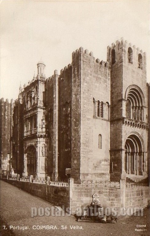 Postal antigo de Coimbra, Portugal: Sé Velha.