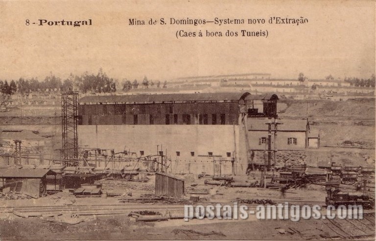 Postais antigos da Mina de S. Domingos - Sistema novo de estração | Portugal em postais antigos