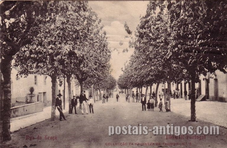 Bilhete postal antigo de Rua da Graça, Tomar   | Portugal em postais antigos