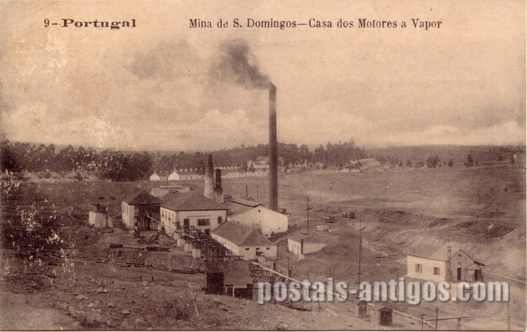 Postais antigos da Mina de S. Domingos - Casa dos Motores a vapor | Portugal em postais antigos