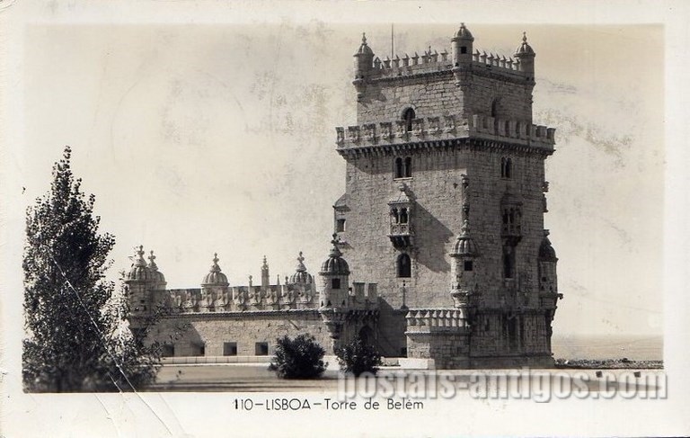 Bilhete postal antigo de Lisboa , Portugal: Torre de Bélem - 141