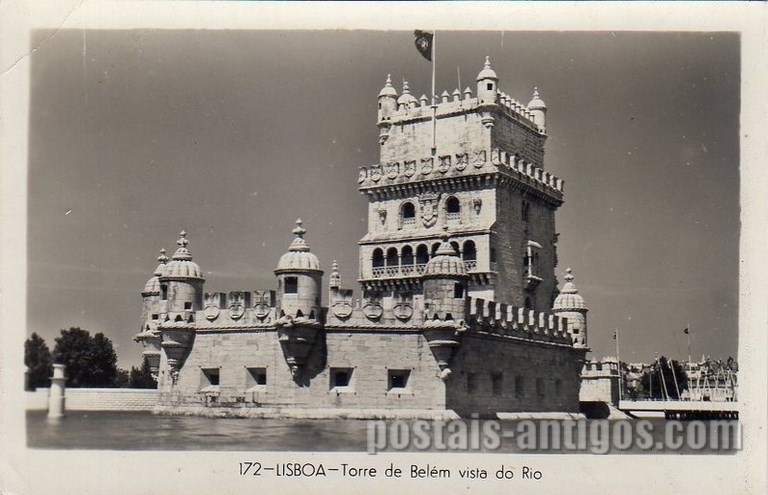 Bilhete postal antigo de Lisboa , Portugal: Torre de Bélem - 142
