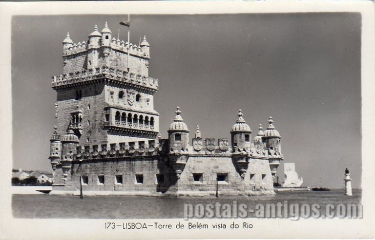 Bilhete postal antigo de Lisboa , Portugal: Torre de Bélem - 143